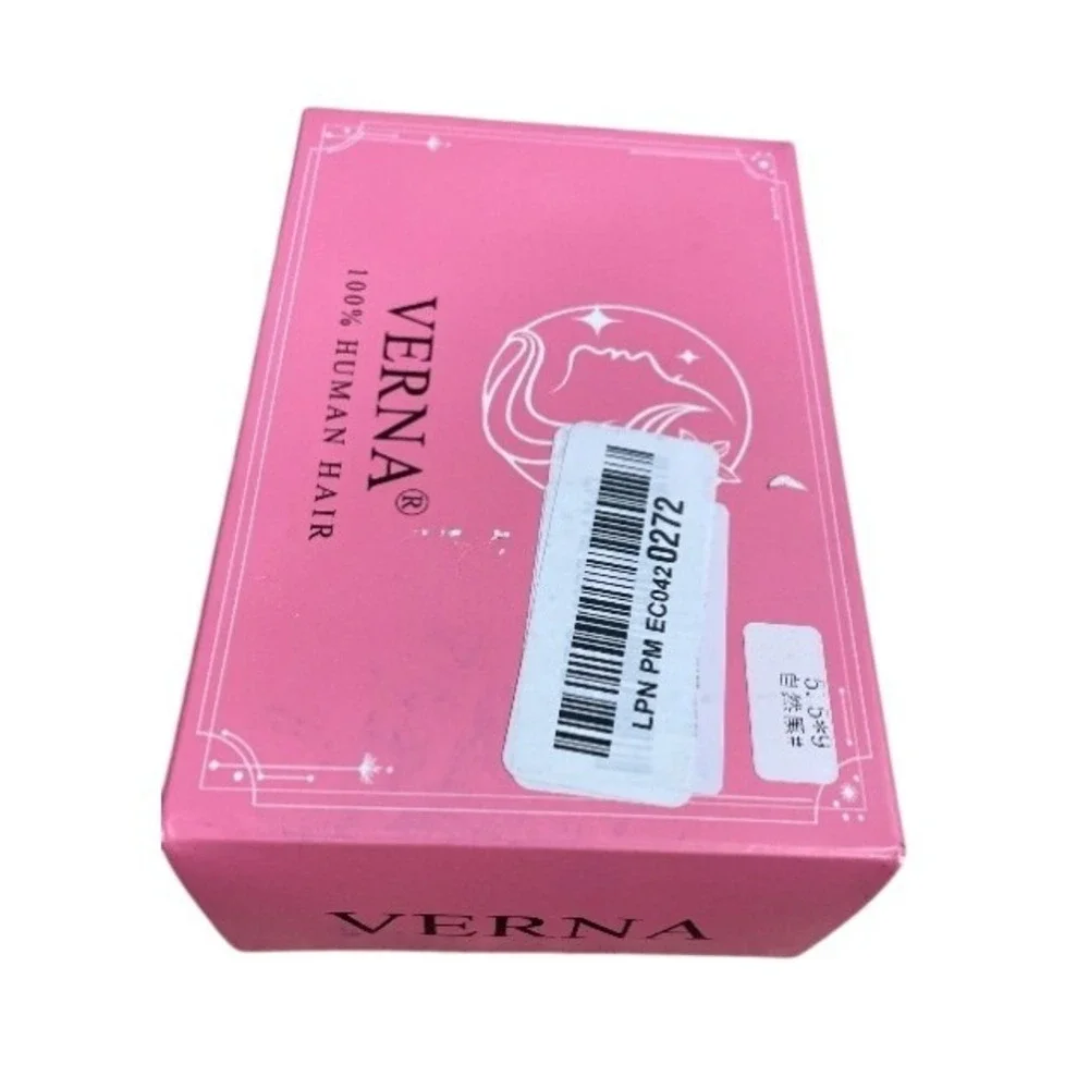 VERNA 100% Real Human Hair Bangs Clip In Topper 3D Cover Natural Black 5x9.5cm